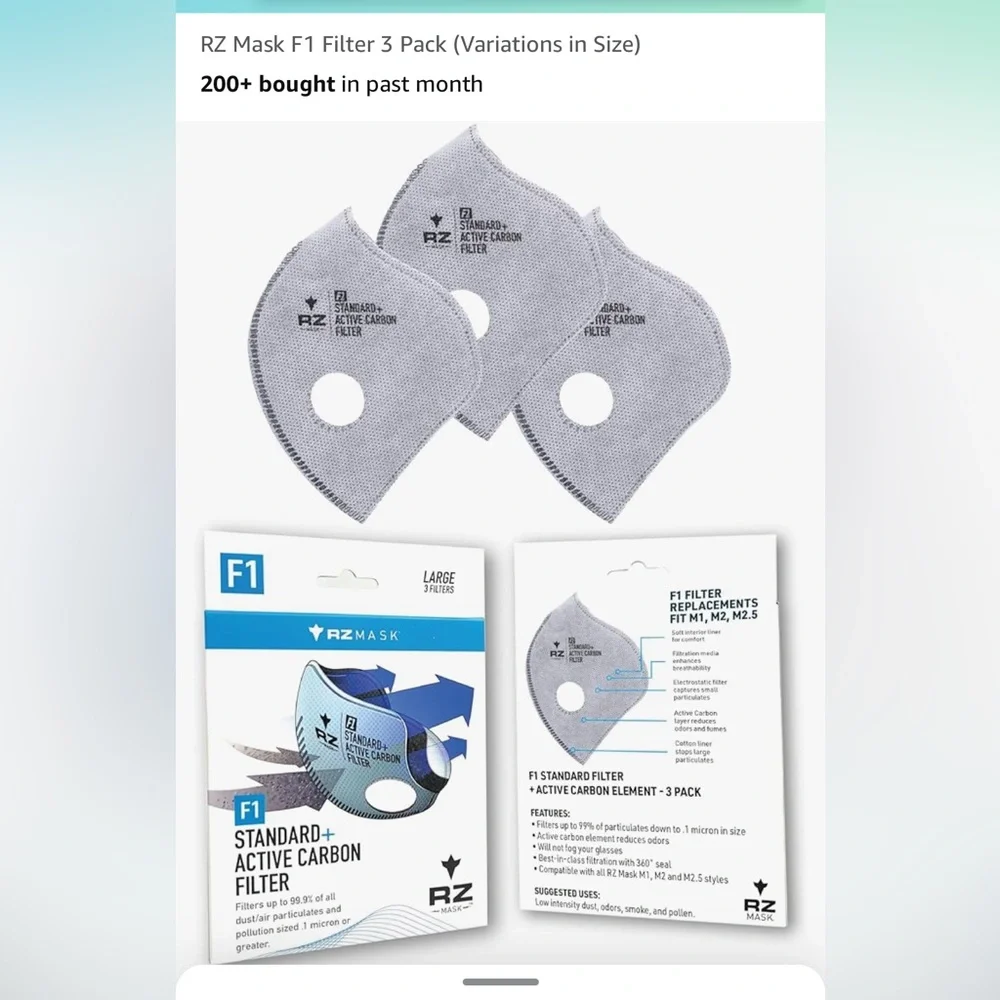 RZ Mask Filters and replacement valves